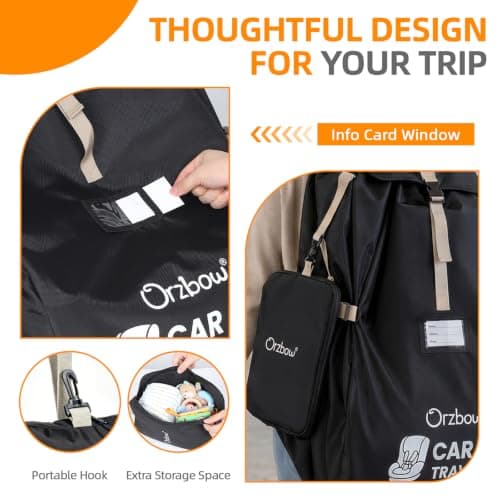 Orzbow Car Seat Travel Bag, Universal Car Seat Bag for Airplane — view 4