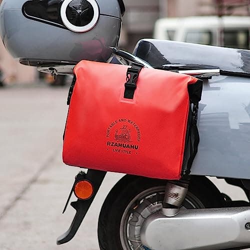 KQFCAZRE Bag, Panniers, Handlebar Bag, Adjustable, Waterproof, Universal, 9 L, Tool Bag, Panniers, Motorcycle Saddlebags, Simple, Red — view 5