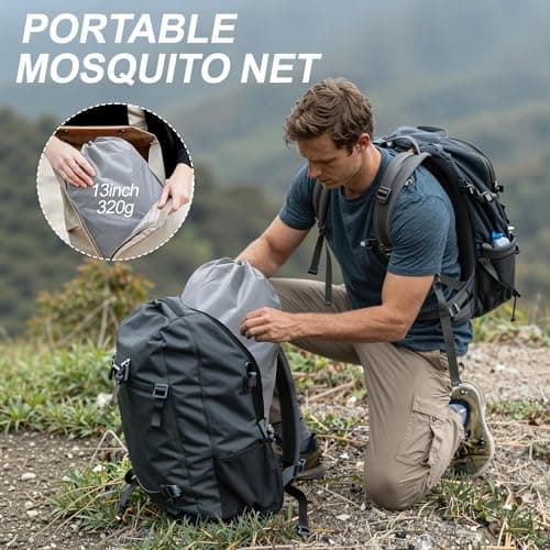YADODO Mosquito Net for Bed Travel Portable Pop Up Mosquito Nets Tent 200x 90x 60cm Breathable Lightweight Single Bed Mosquito Netting Mesh Tent with Zip for Camping Patio Indoor Outdoor — view 5