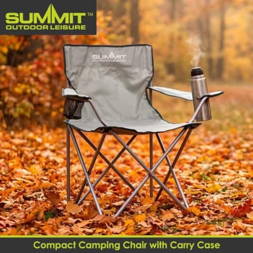 Folding Camping Chair With Cup Holder | Carry Bag | 2 Set | Grey — view 6