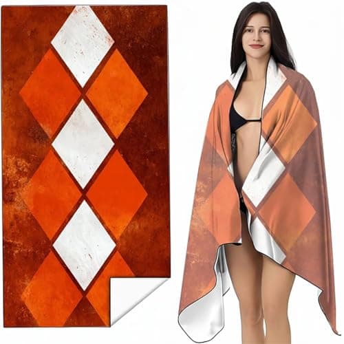 Beach Towels For Adults Large 36 x 80in Reddish Brown Girl Lightweight Microfibre Beach Towel Simplicity With Portable Pouch, Sand Free Absorbent Quick Dry for Pool, Gym, Travel Summer SYL7 E-S — view 2
