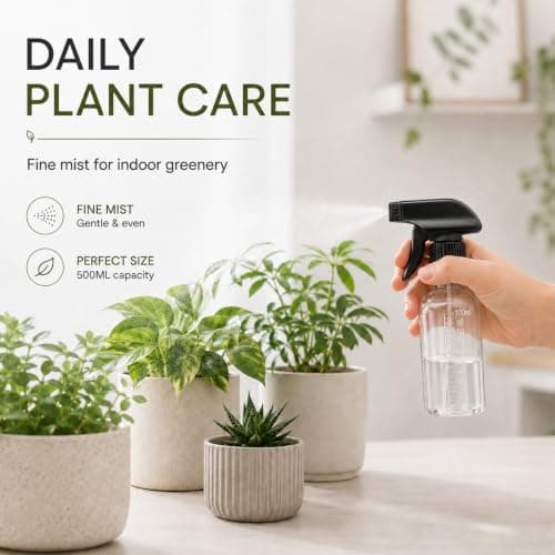 Lafefe Spray Bottle 100ml PET Mist Spray Bottle, Adjustable Mist & Stream Water Spray Bottle with Measuring Scale, Leakproof Trigger Sprayer for Hair, Plants, Cleaning, Travel - Clear — view 6