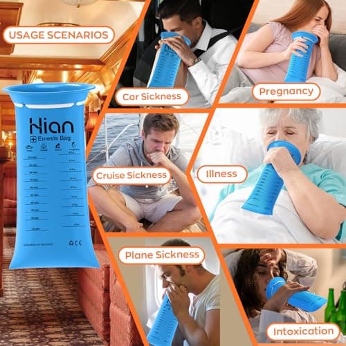 Hion 27-Pack Sick Bags for Car Travel, Leak-Resistant Vomit Bags — view 4