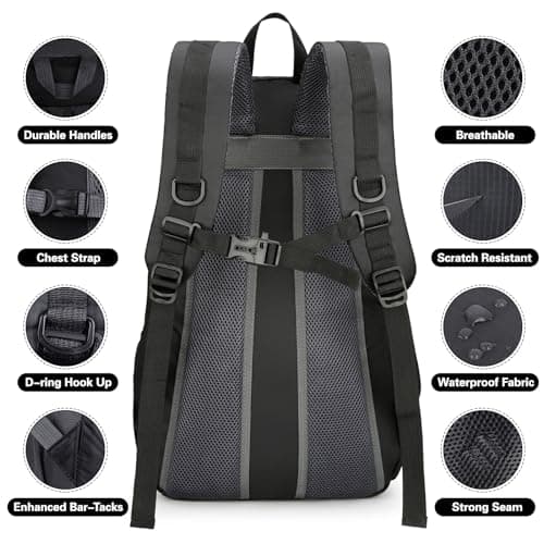 Besrina 40L Hiking Backpack, Water-Resistant Travel Reflective Rucksack — view 3