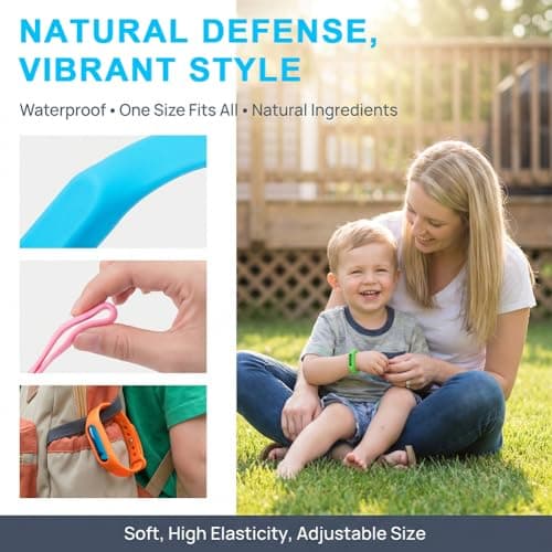 Color Mosquito Repellent Bracelet, Pure Natural Insect Repellent Bands, Waterproof Anti Insects Wristbands for Outdoor Travel Protection - 6PCS — view 3