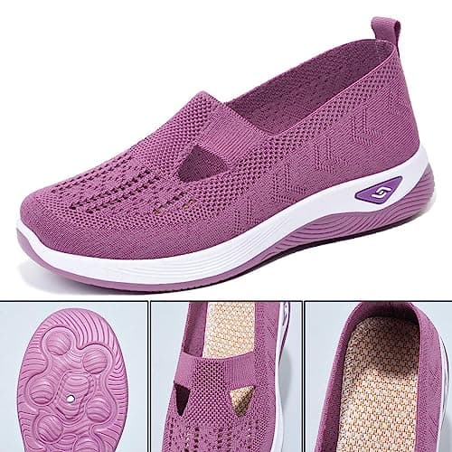 Women Orthopedic Casual Shoes Breathable Soft Sole Orthopedic Walking Shoes Women Orthopedic Walking Sneaker Lightweight Athletic Walking Shoes Purple — view 5
