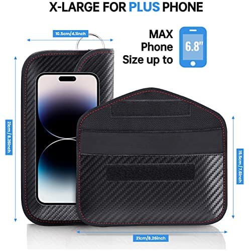 Samfolk Faraday Pouch for Phones and Car Keys, Anti-Tracking Mobile Phone Case, RFID Faraday Pouch, Blocking Signal Keyless Entry Car Keys Case, Faraday Bag For Car Keys Mobile Phone Cards — view 2