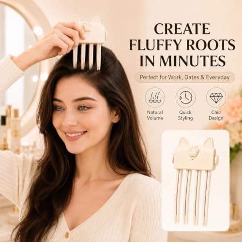 Heated Root Lifting Hair Clips for Crown Hair Volumizing Styling — view 2