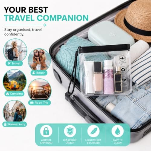4Pcs TSA Approved Clear Toiletry Bag, 20x20cm Waterproof Travel Bag — view 5