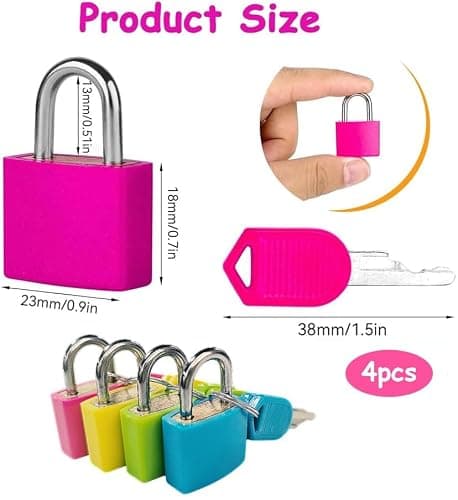 4 Pack Suitcase Locks with Keys, Small Travel Luggage Lock — view 2