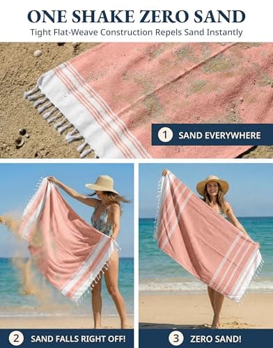 LANE LINEN Turkish Beach Towel 2 Pack, Oversized Towel 39"x71", Cotton Rich Beach essentials For Women, Large Pool Towel, Absorbent & Quick Dry, Sand Free - Bird of Paradise — view 5
