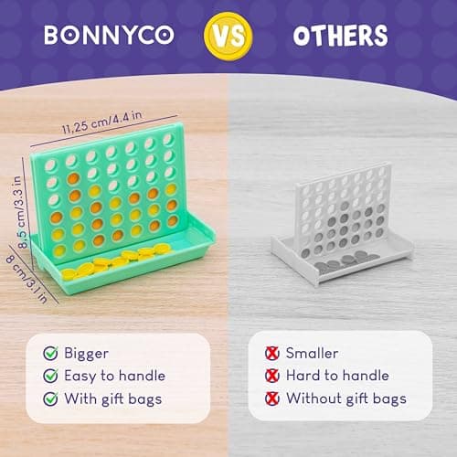 BONNYCO 4 in a Row Pack of 16 Party Bag Fillers for Kids Age 3-12. Mini Travel Toys, Birthday Party Favours, Classroom Rewards for Primary Pupils, Stocking Fillers — view 4