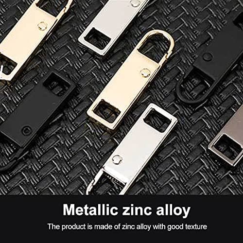 Faderr Zipper Repair Kit, 5pcs Zip Pullers, Zipper Pull-Tab Replacement, DIY Zip Slider Pull Tabs Repair Replacement, Metal, Silver — view 4