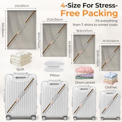 Vacuum Bags for Travel with Wireless Rechargeable Pump 15-Pack — view 3