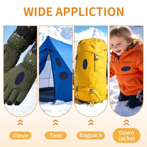 Self-Adhesive Nylon Tent Repair Kit Patches, 51PCS Waterproof Fabric Repair Tape for Camping Gear, Sleeping Bag - No-Sew Instant Invisible Patches for Clothing, Down Jacket, Puffer Coats (Dark Blue) — view 6