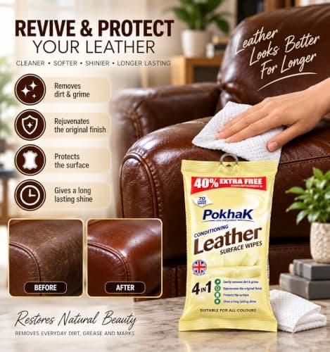 Conditioning Leather Surface Wipes 4-in-1 – 140 Large Wipes — view 3