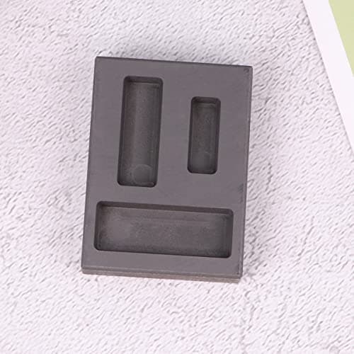 Operitacx Graphite Ingot Mold Melting Casting Mould with Strong Acid and Alkali Resistance 3 Slots Molded High Purity Graphite for Gold and Non-Ferrous Metal Craft Suitable for Emergency — view 2