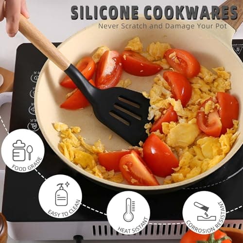 Pansyling Silicone Camping Cooking Set with Storage Bag, RV Camping Must Haves Car Camping Essentials Camper Accessories, Camping Kitchen Cooking Utensil for Picnic Hiking Travel — view 2