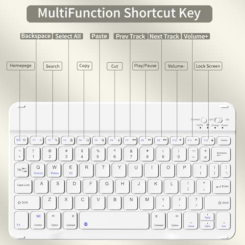 ZOYU Keyboard Case for iPad A16 2025, iPad 10th Gen 2022, Cream White — view 4