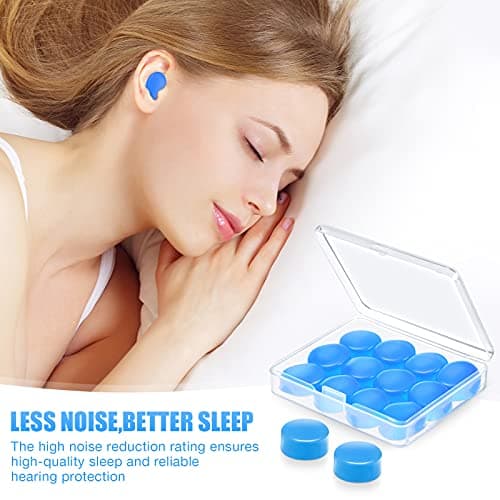 14 Pairs Silicone Ear Plugs for Sleeping Swimming, Moldable Soft, Blue — view 5