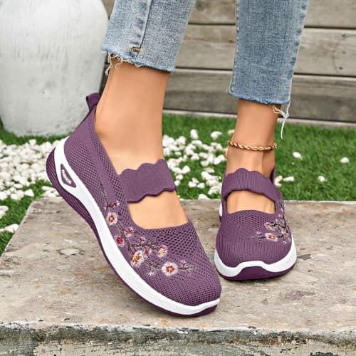 Walking Shoes Women's Summer Lightweight Width H Mesh Orthopaedic Shoes Breathable Trainers Barefoot Shoes Comfortable Shoes Trainers Nurse Sports Shoes Outdoor Running Shoes, 021, 8.5 UK — view 2