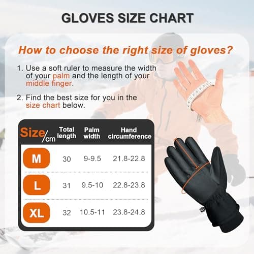 ehsbuy Waterproof Winter Gloves for Men Thermal Touchscreen Cold Weather Thinsulate Warm Anti Slip Ski Gloves for Cycling Walking Hiking Outdoor Sports — view 5