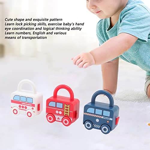 Adfaga Learning Locks Educational Slideable Car Shape with Keys for Fine Motor Skills Development Early Learning Puzzle Game for Boys Girls Ages 6 Months and Up Travel Birthday Ch — view 6