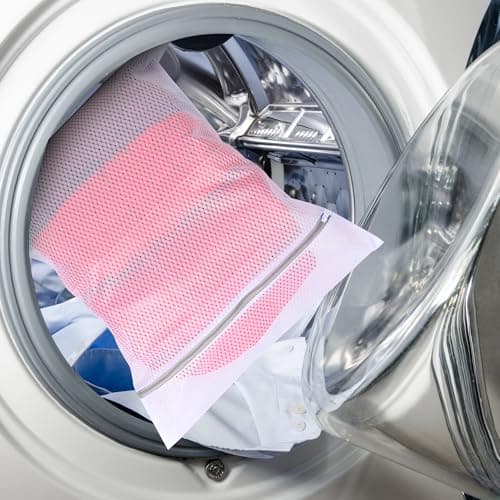 5PCS Mesh Laundry Bags for Washing Machine, Laundry Bags with Zips, Reusable Washing Machine Wash Bag for Clothes, Underwear, Bra,Socks (XL+L+M+S+Bra Bag,White) — view 5