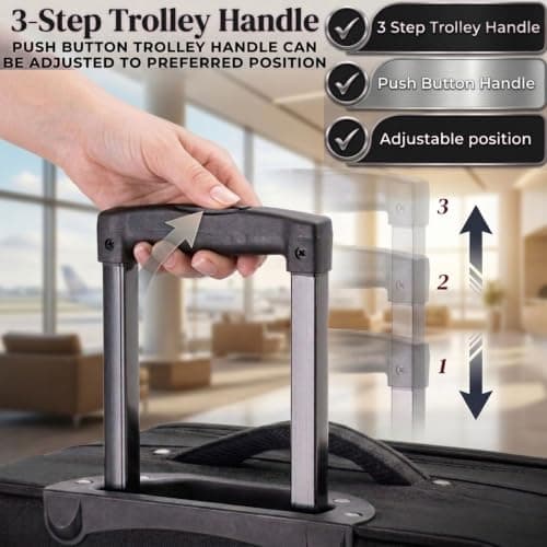 DK Luggage 28" Large Lightweight Suitcases Expandable Trolley case with 2 Wheels DK16 Black/Red — view 3
