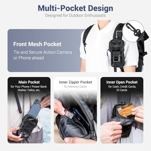 JJC Backpack Shoulder Strap Phone Pouch Smartphone Holster Crossbody Bag — view 3