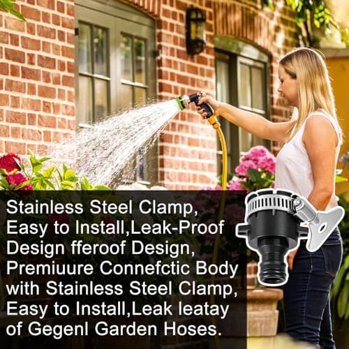 Haonyue 2PCS Universal Rubber Tap Connector, Garden Hose Tap Connector, 16mm Indoor and Outdoor, for Garden Kitchen Bathroom, Sink Hose Adapter, Adjustable Stainless Steel Collar Hose Adapter — view 6