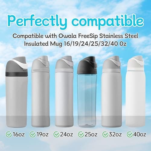 BMSQOFD 2pcs Replacement Rubber Stopper Seal Compatible with Owala FreeSip 24oz 32oz,Water Bottle Lid Insert Cap Silicone Seal Parts for Owala 16/19/24/32/40oz Spout Gasket Mouthpiece Accessories PE1 — view 4