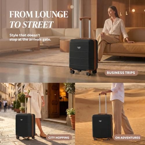 LUGG Jetset 15" Lightweight Cabin Suitcase - EasyJet Underseat Carry On Luggage, ABS Hard Shell, Scratch-Resistant Finish, Secure Lock, Smooth 360° Spinner Wheels (45x33x20cm) — view 4