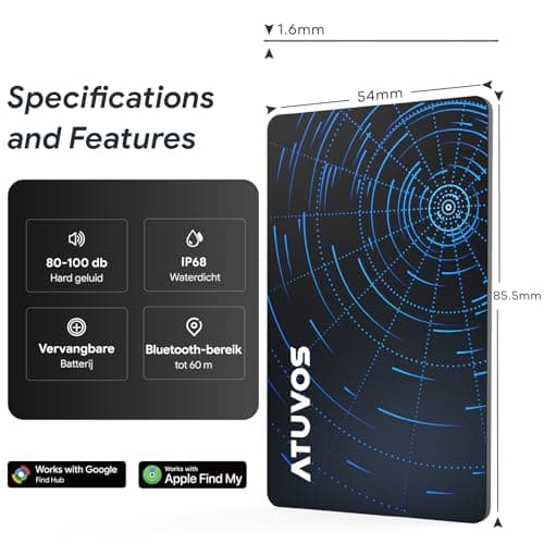ATUVOS Dual System Ari Tag Card Tracker,Thin 0.16cm,(Wireless Charging) — view 5