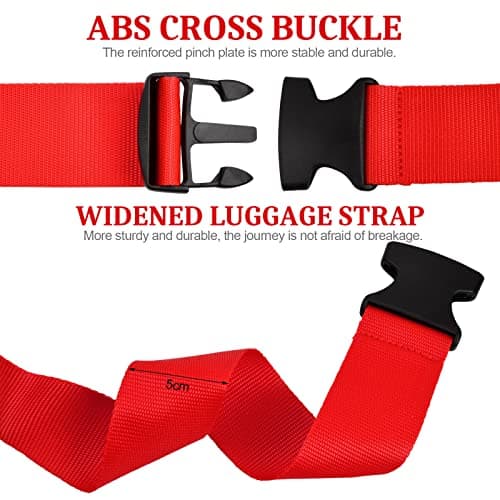 Cozlly Luggage Straps 2/4 Pack Suitcase Straps Adjustable Luggage Strap for Suitcases Baggage Bag Travel Accessories Suitcase Strap Belt Wide Packing Straps Band with Quick Release Buckle… — view 4