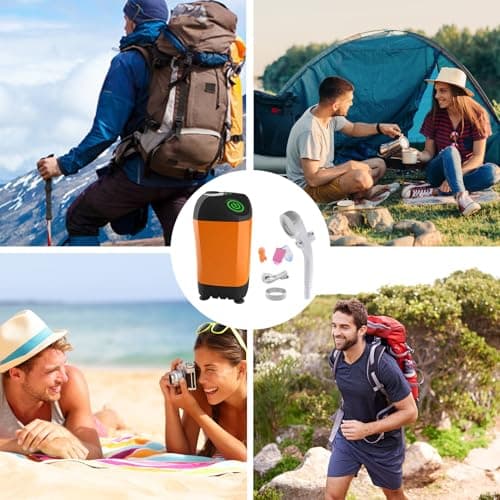 Rurunklee Portable Shower for Camping Camp Shower Pump Bag with Head — view 4