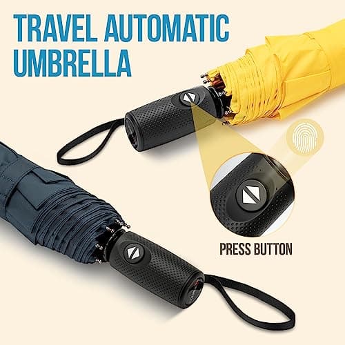 ZOMAKE Travel Compact Umbrella Windproof, Small Umbrella (41.5in-Yellow) — view 5