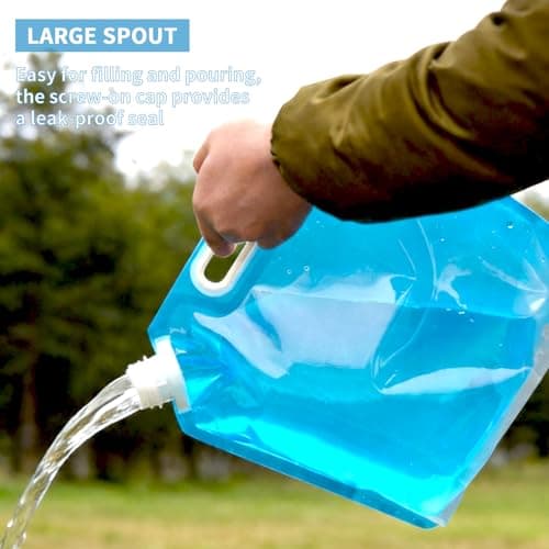 SJAUBKJOG 4 Pcs Collapsible Water Container Set (10L & 5L), Blue Folding Camping Water Containers, Portable Space-Saving Water Bag Jugs for Hiking, Sport, Camping, BBQ, Picnic, Festivals — view 4