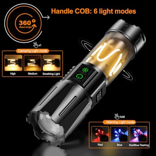 Relybo Torches Led Super Bright Rechargeable 1000000 Lumen Long Lasting 40H — view 4