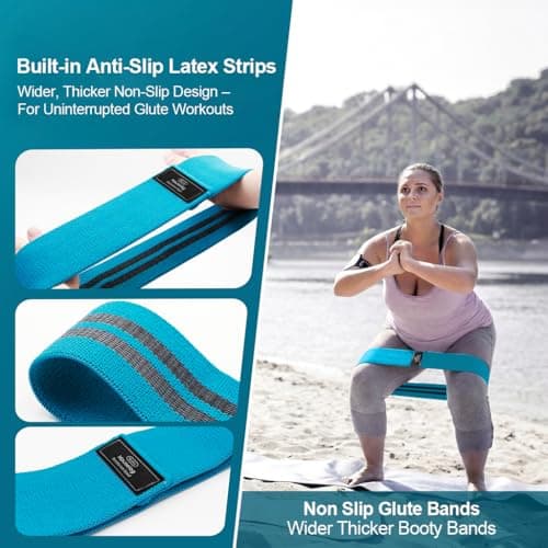 Booty Bands Glute Bands Set, Non-Slip Wider Thicker Fabric Resistance Bands, 3 Resistance Levels for Legs & Glutes Training, Home Workout for Women, Postpartum & Yoga Pilates — view 2