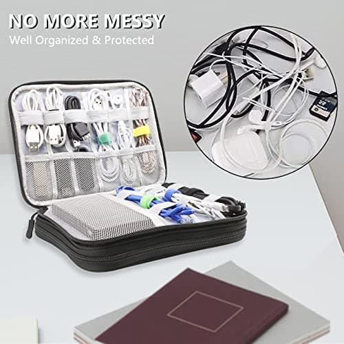 Teskyer Travel Cable Organiser Bag, Travel Essential, Black — view 3