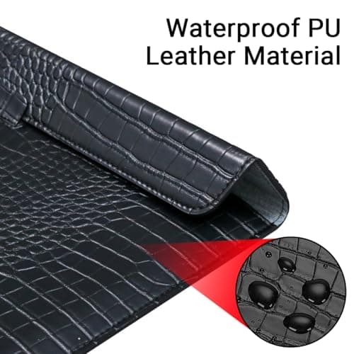 Custom Laptop Case 13-13.3 inch for MacBook Air/Pro 13/Pro 14 for HP for Dell Notebook Personalized Name Initials Embossed Sleeve with Stand Crocodile PU Leather Briefcase Carrying Bag Gift Idea — view 5