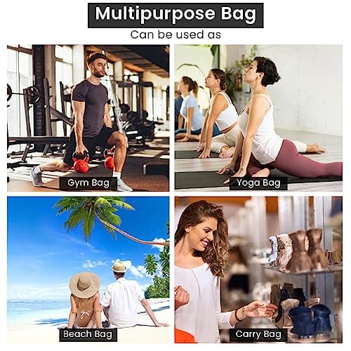 TJC Portable Yoga Mat Bag with Storage Pockets and Adjustable Shoulder Strap Yoga Mat Carry Luggage Bag Made of 100% Polyester Durable Lightweight Side Washable Travel Size 70x20x1 Cm - Black — view 6