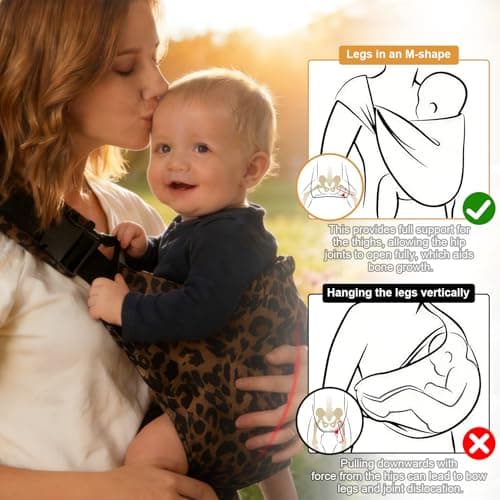 Baby Sling Carrier, Adjustable Leopard Baby Carrier Portable Baby Wrap — view 6