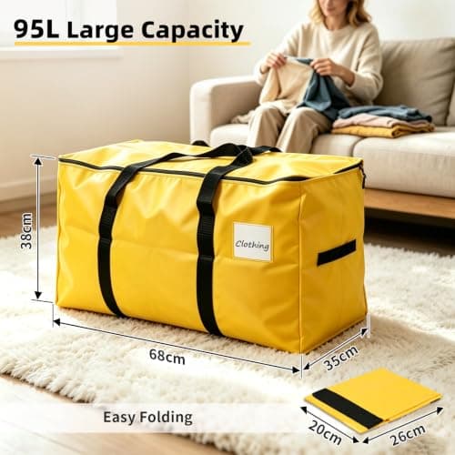 Heavy Duty Moving Bags Extra Large Storage Bags, Yellow, 6 Pack — view 2