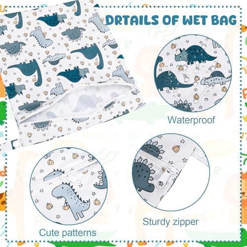 GSrenyu 2 Pcs Wet Bag for Swimming,Waterproof Baby Wetbag(Animal) — view 4