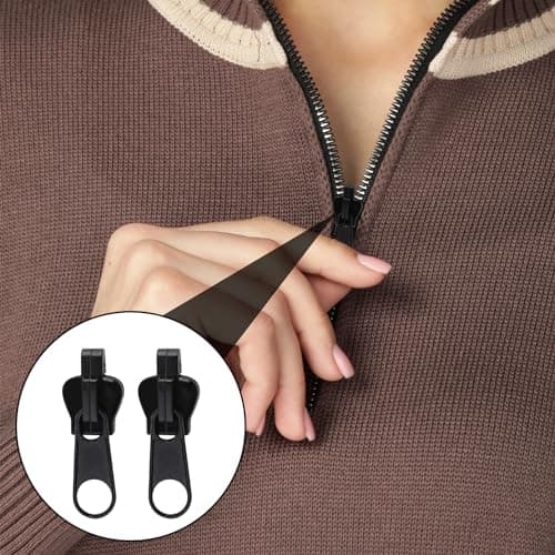 FEIGO Zip Repair Kit, 12pcs Replacement Zipper Pulls, Universal Detachable Zipper Fixer for Jackets, Luggage, Bags, Backpacks, Suitcases (3 Sizes, No Sewing Required) — view 4