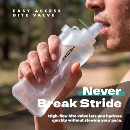 HIEMAL32 250ml Soft Flask 2 Pack – Running Water Bottle for Hydration, Flexible Pouch with Bite Valve & Cap – Lightweight, Leakproof, BPA Free for Sport, Cycling & Travel — view 3