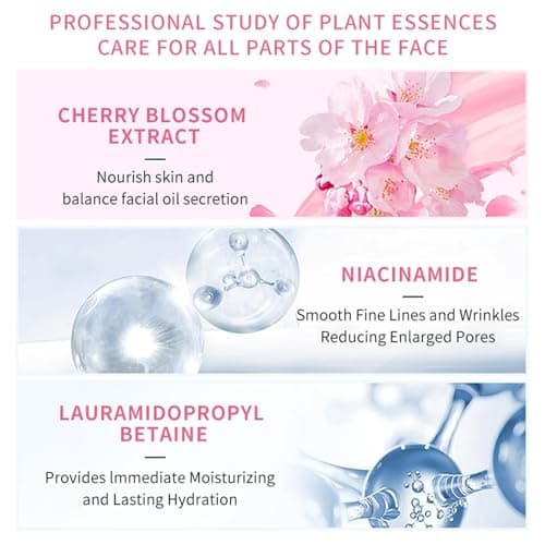 Sakura Skin Care Set, Mothers Day Gift Set, Skin Care Sets & Kits, Skincare Set Products with Face Serum,Cleanser,Eye Cream,Face Cream,Toner,Travel Skin Care Moisturizing Essentials Set - 5PCS — view 3