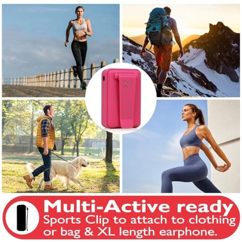 LEMEGA MINI GO DAB Pocket Digital Radio,Rechargeable,Earphones Incl,Pink — view 5